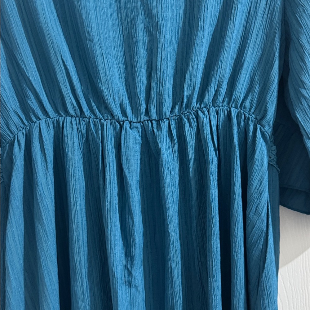 BloomChic Teal Textured Blouse - Picture 7 of 10
